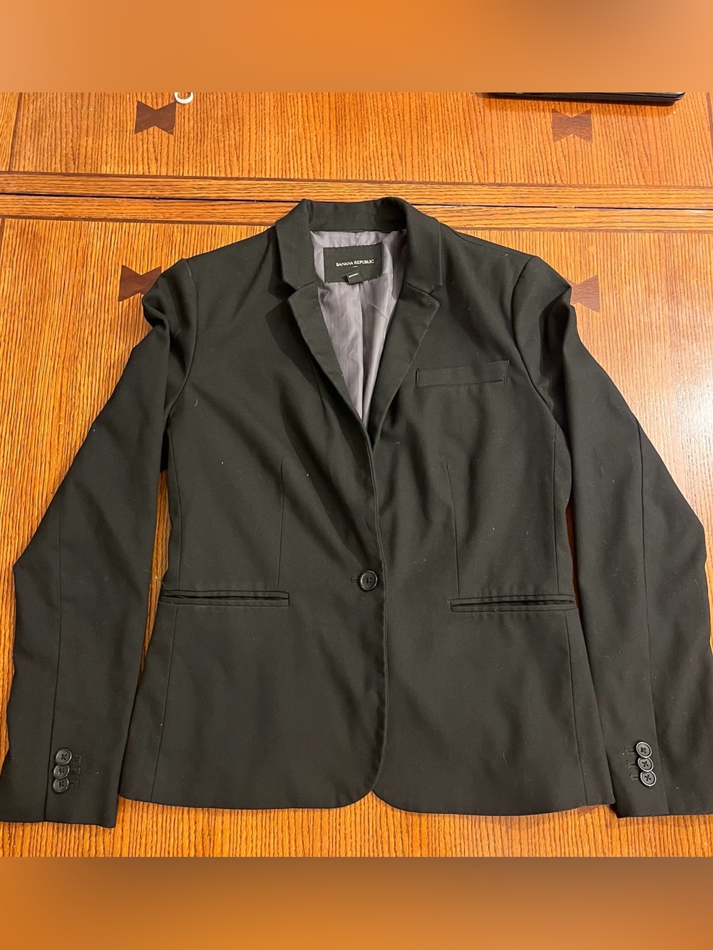 Banana Republic Jacket Womens 4 Black Lean Blazer Single Button Lined Spring22